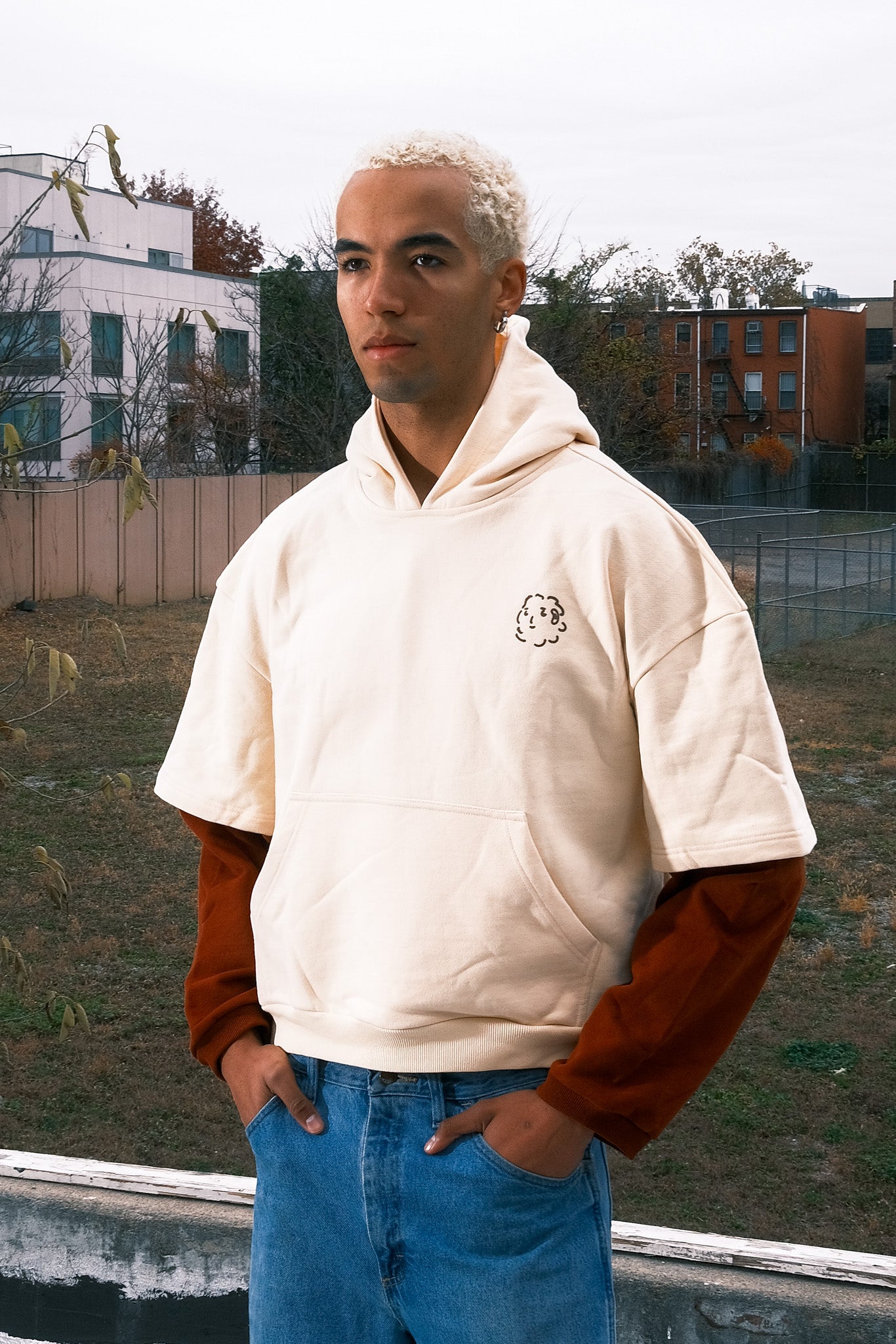 Football Hoodie Beige #00