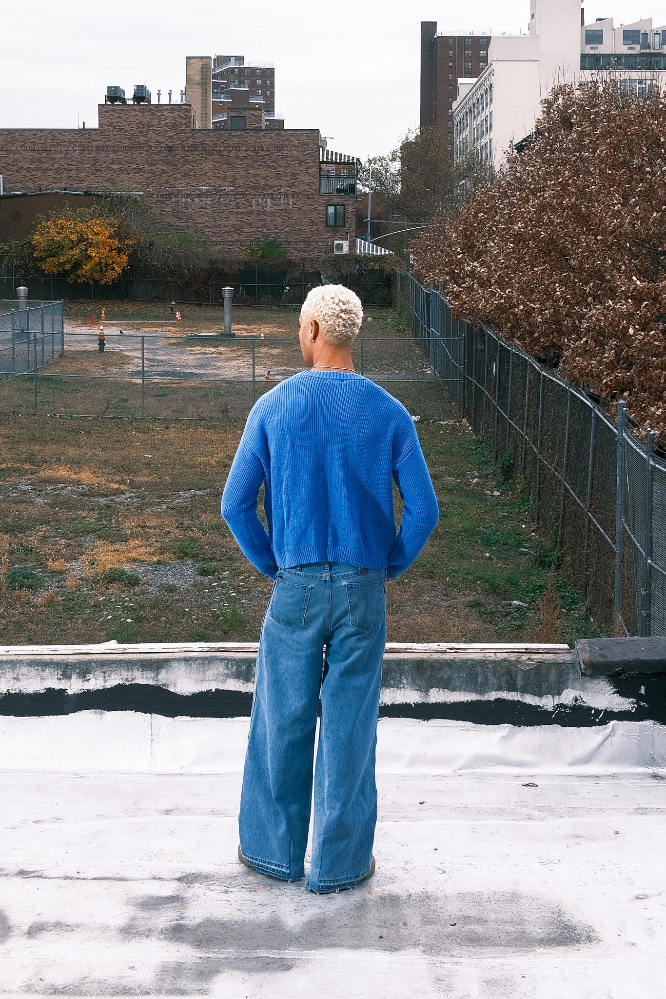 Big C Cropped Sweater Blue