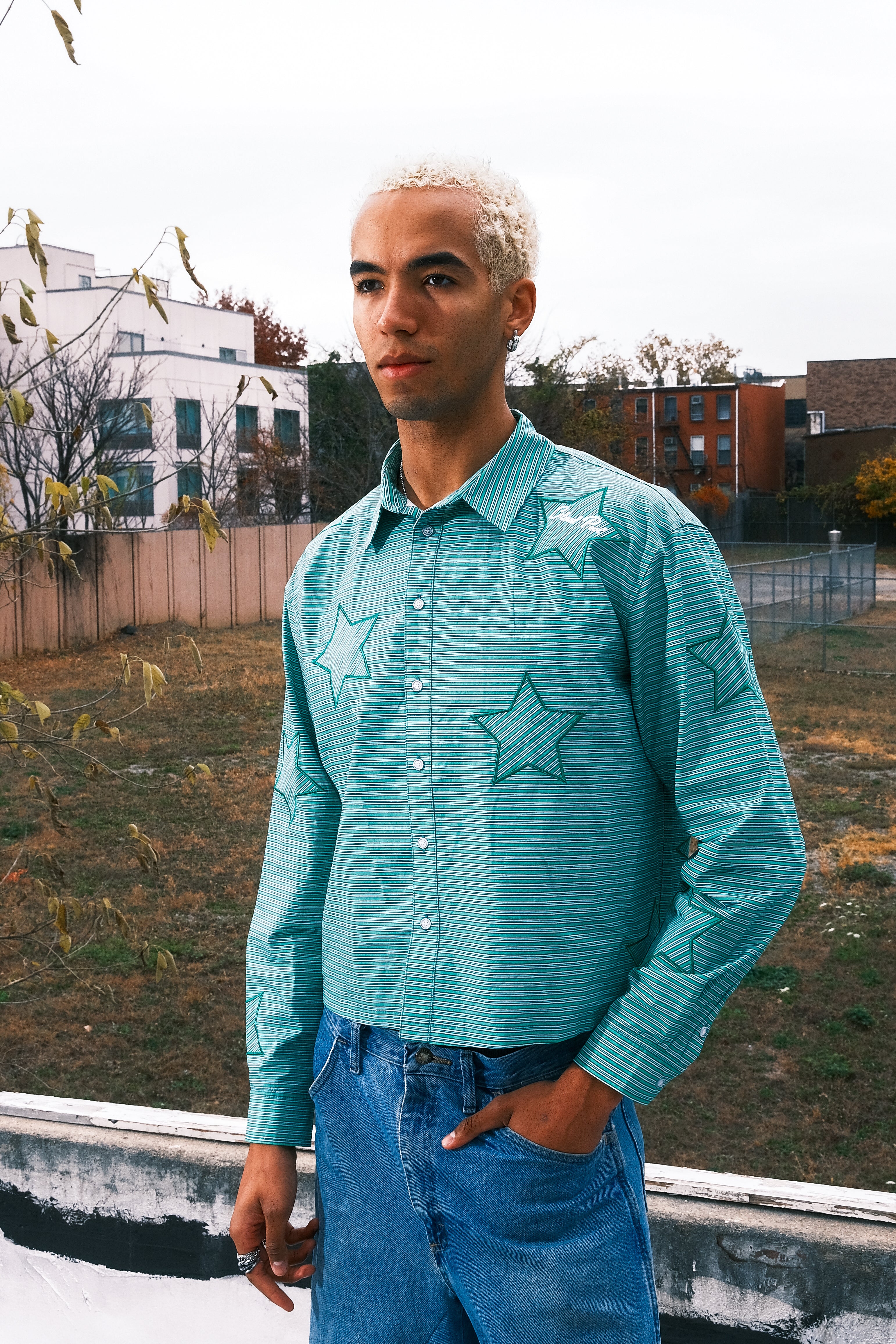 Green Striped Star Shirt