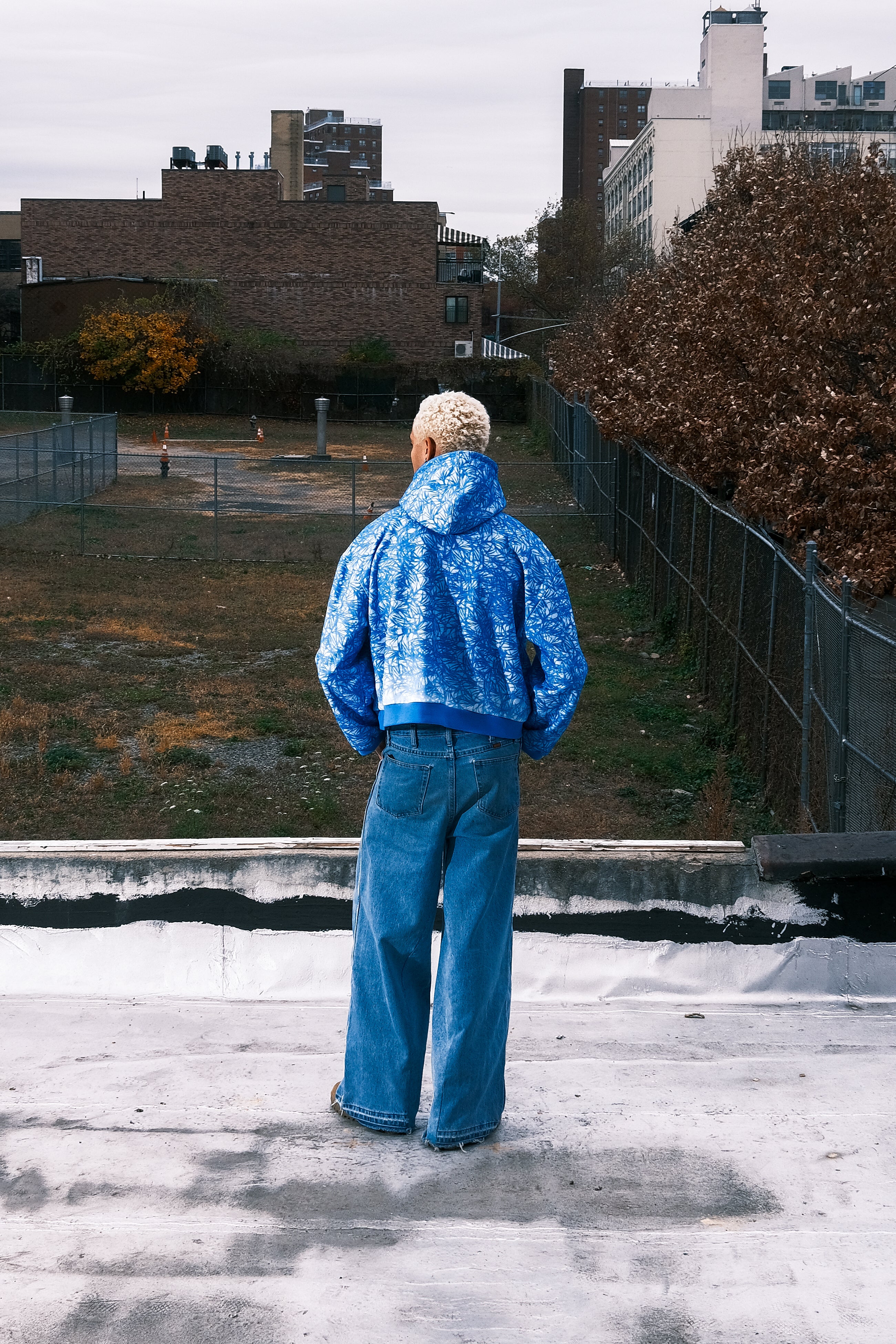 American Pine Needle Blue Camo Hoodie