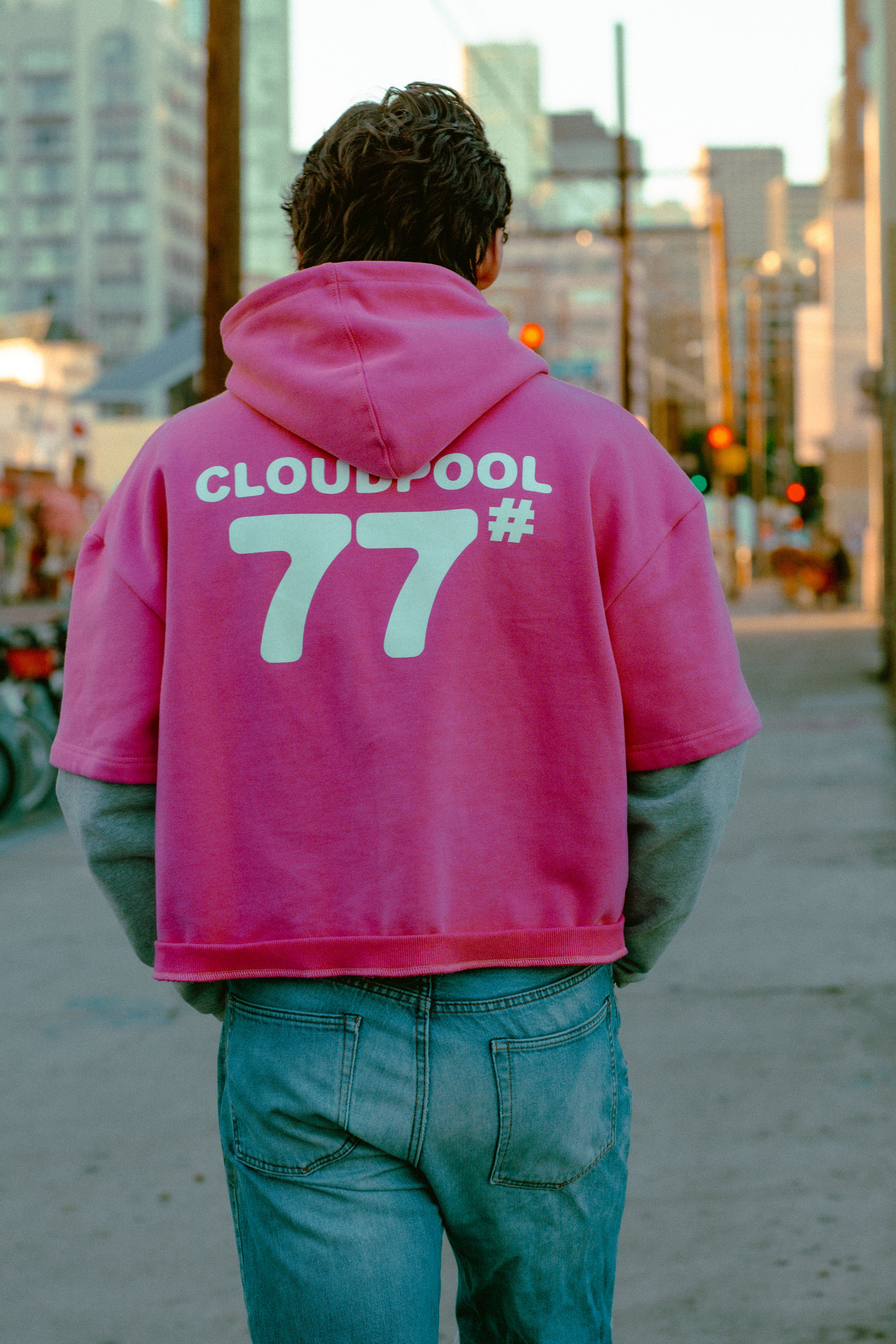 Football Hoodie Pink