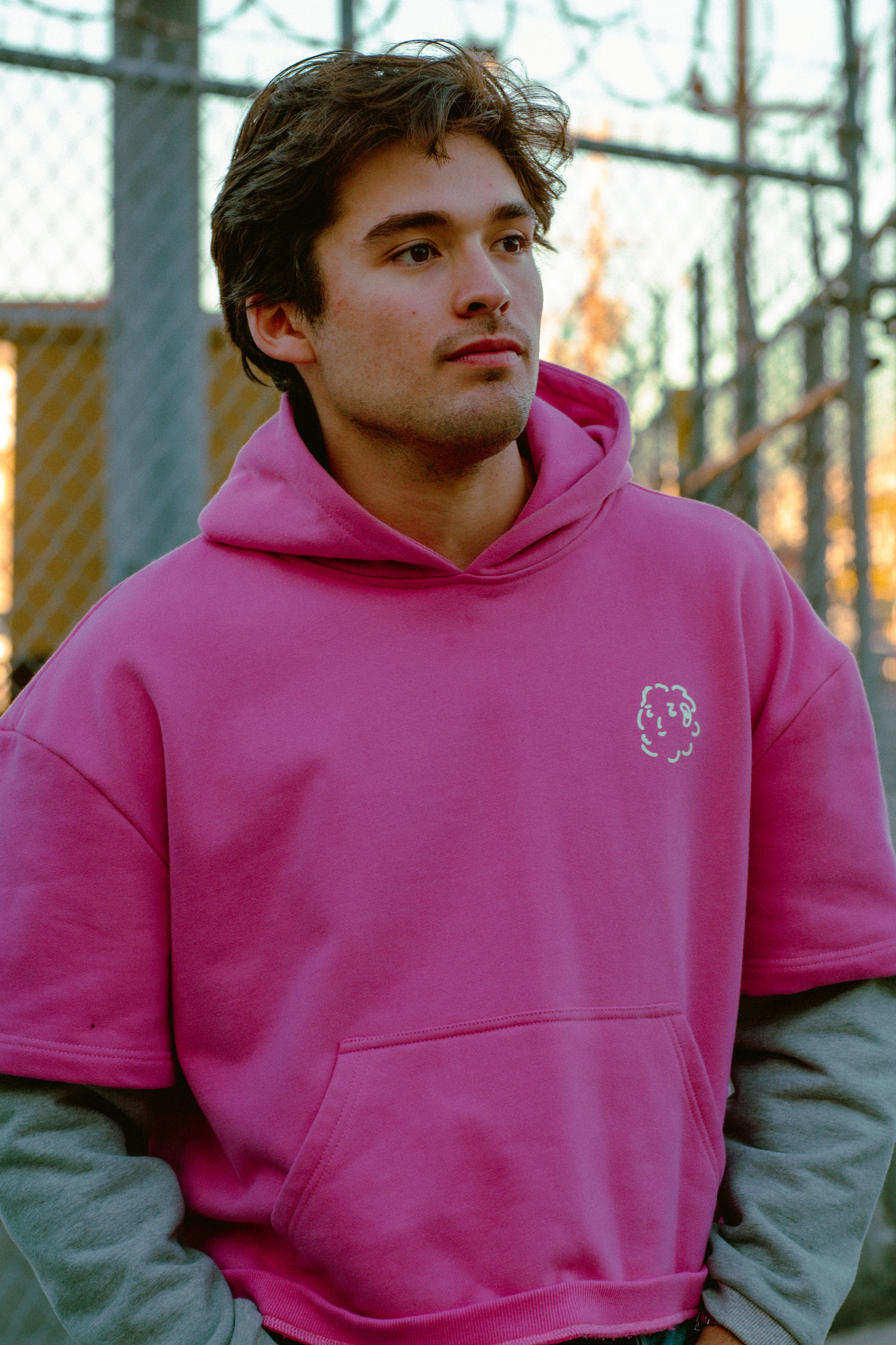 Football Hoodie Pink